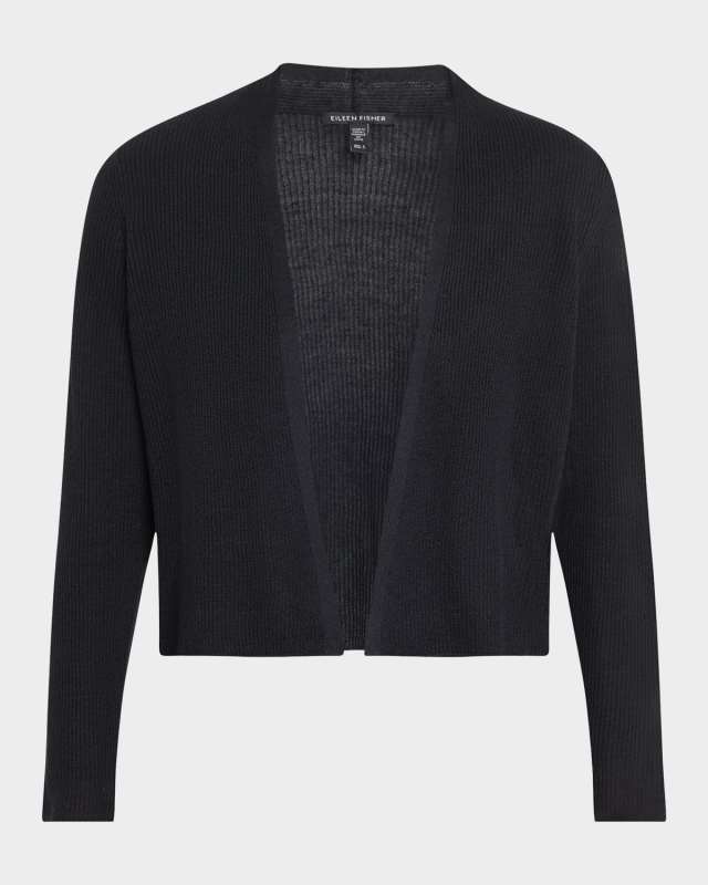 Ribbed Organic Linen-Cotton Cardigan